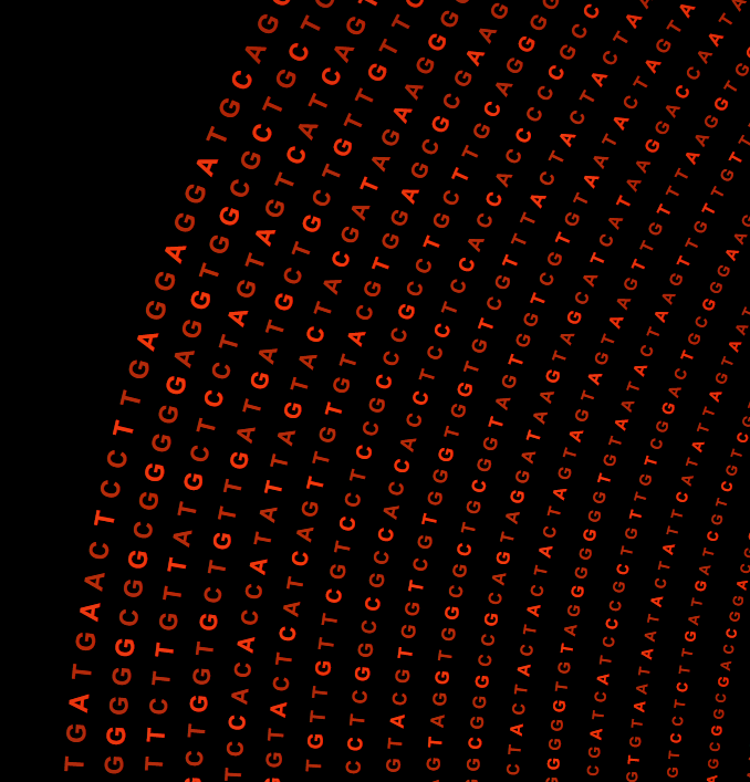 Close up of the DNA Helix letters